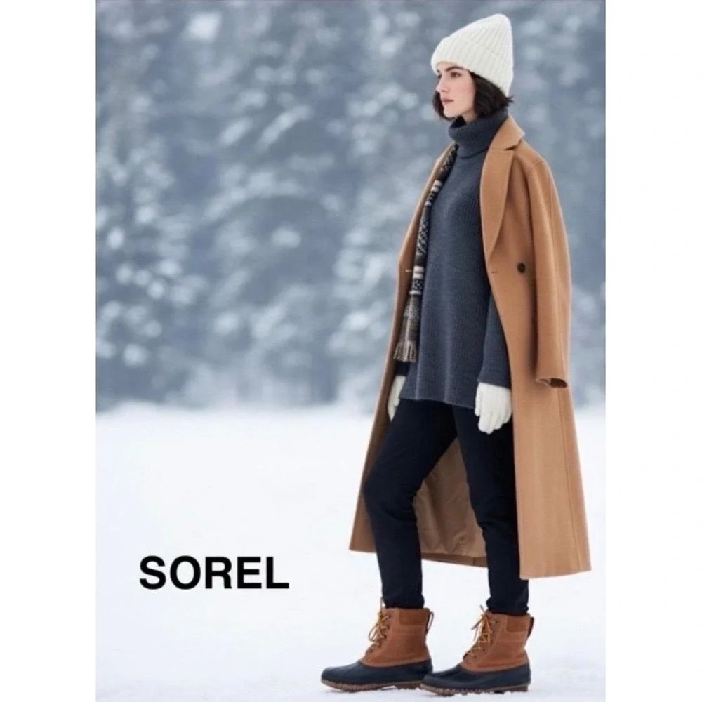 Sorel Emelie 1964 Winter Waterproof boots Womens 6.5 Tan Black Utility‎ Gorpcore
